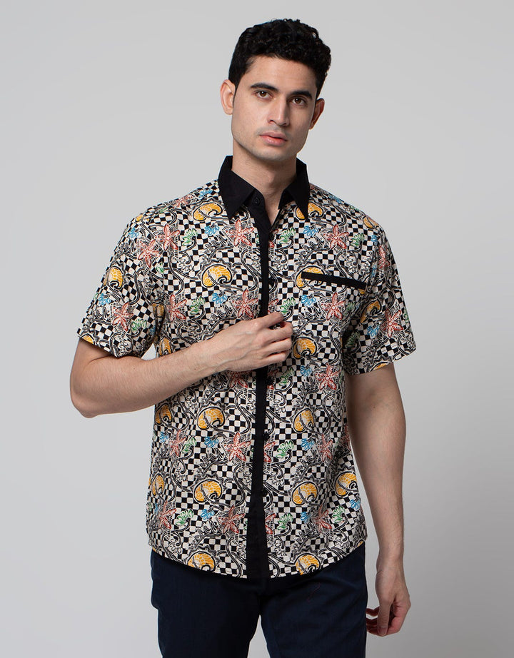 Arjuna Weda Chess Board Men's Batik Shirt