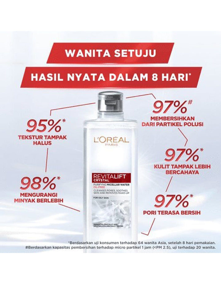 L'Oreal Revitalift Crystal Purifying Micellar Water 400 Ml