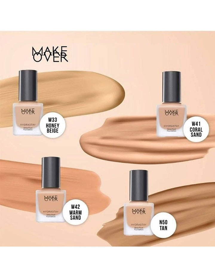 MAKE OVER Hydrastay Glow Fluid Foundation W41 Coral Sand 35 ml