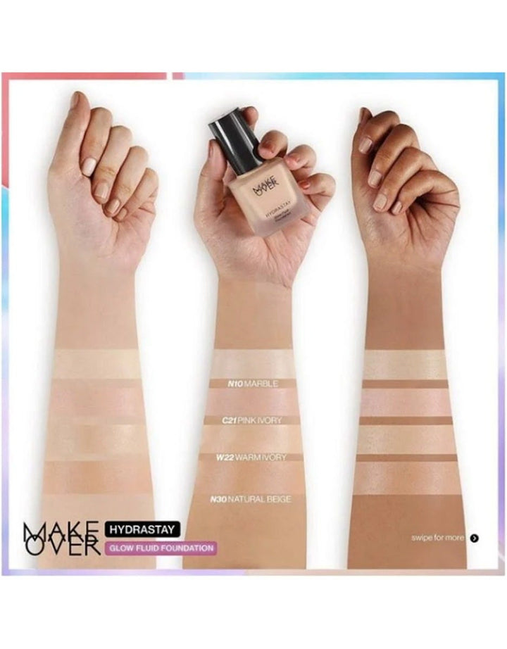 MAKE OVER Hydrastay Glow Fluid Foundation W41 Coral Sand 35 ml