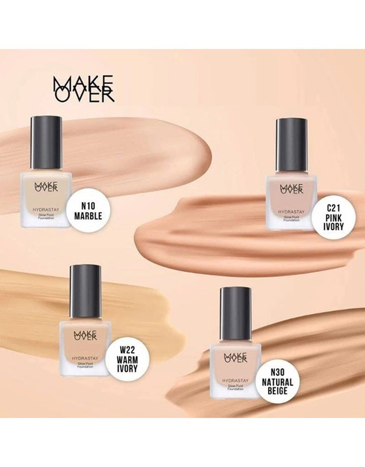 MAKE OVER Hydrastay Glow Fluid Foundation W22 Warm Ivory 35 ml