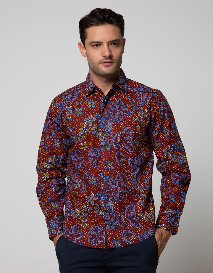 Arjuna Weda Body Fit Sawat Nitik Rentes Men's Shirt