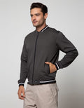 d&f Jacket Cvc Bomber Neck Stripe