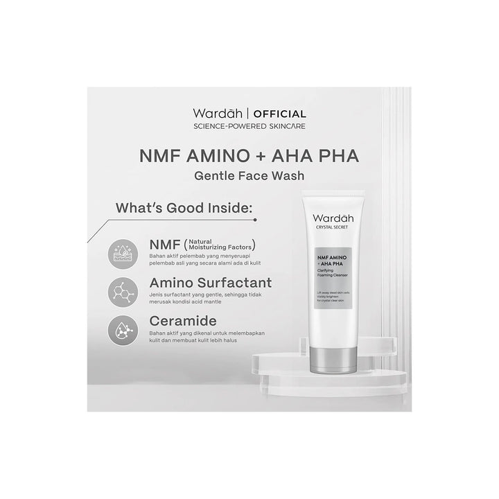 Wardah Crystal Secret Foaming Cleanser with Natural AHA+PHA 100 ml
