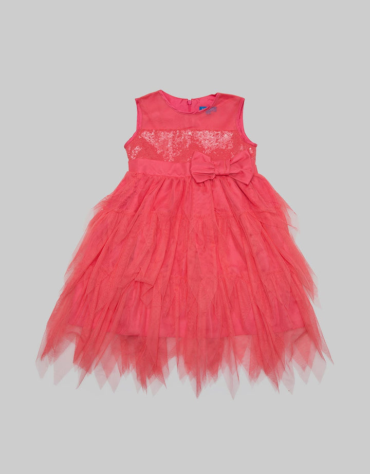 Kidz Too Short Sleeve Midi Dress Sequin Dada Bawah