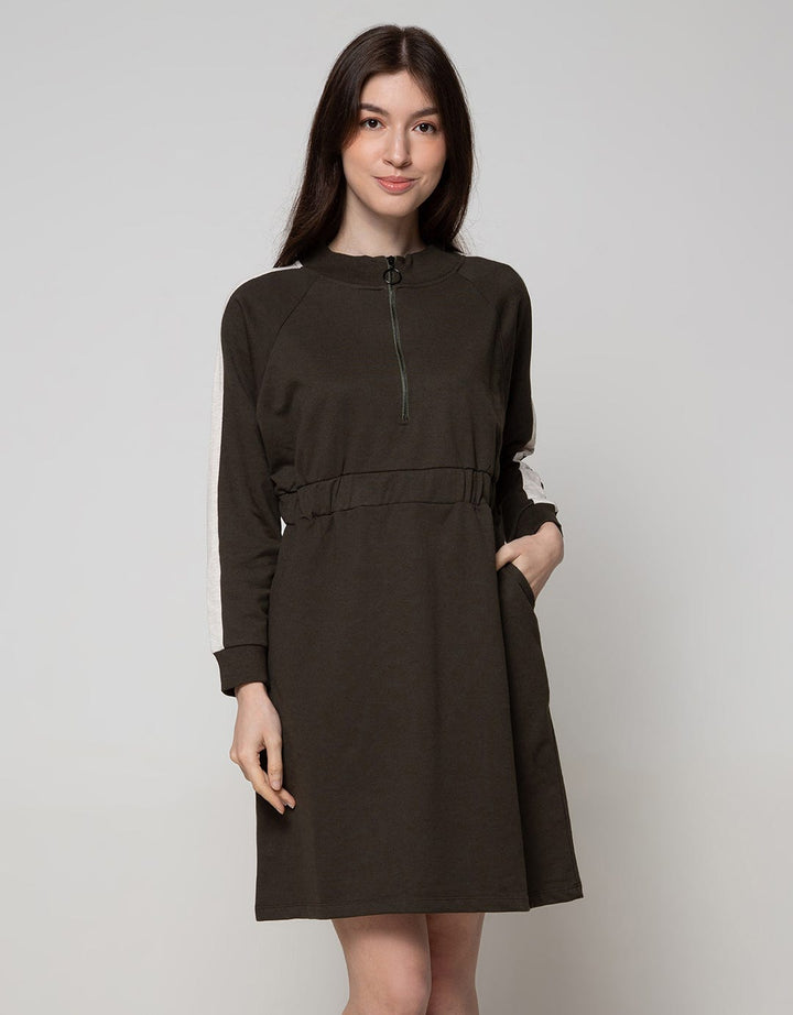 Nevada Long Sleeve Midi Dress Zipper