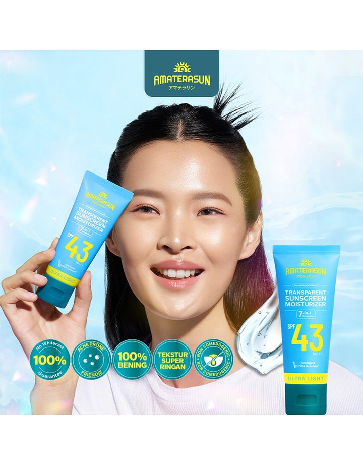Amaterasun Transparent Sunscreen Moisturizer SPF 43 PA+++ 50 gr