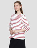St. Yves Boat Neck Stripy Kaos Wanita