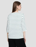 St. Yves Boat Neck Stripy Kaos Wanita