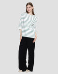 St. Yves Boat Neck Stripy Kaos Wanita