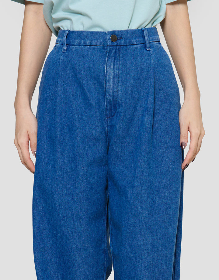 Suko Lipit Drapey Celana Panjang Jeans Wanita