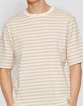 Suko Striped Print Round Collar Men's Oversized Short Sleeve T-Shirt