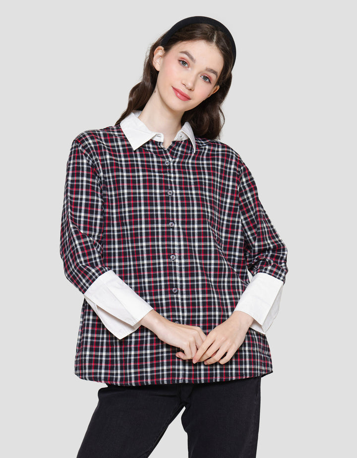 Lois Girl Small Plaid Combination Women's Shirt
