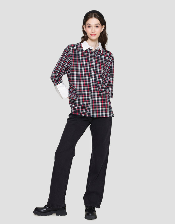 Lois Girl Small Plaid Combination Women's Shirt