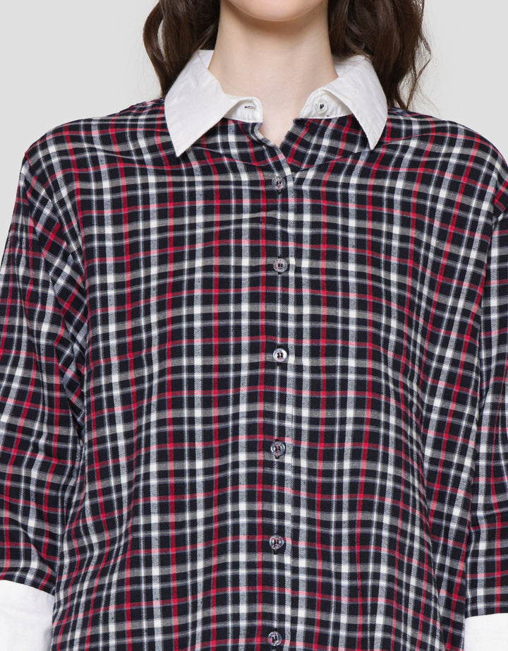 Lois Girl Small Plaid Combination Women's Shirt
