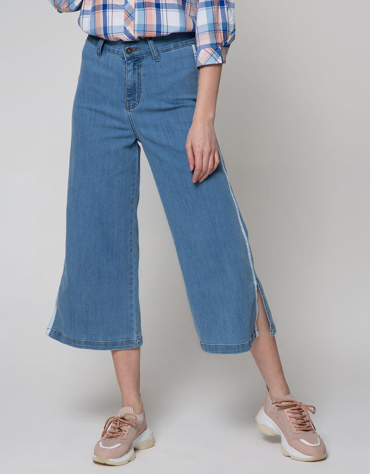 Nevada Denim Long Pants Cullote Slit