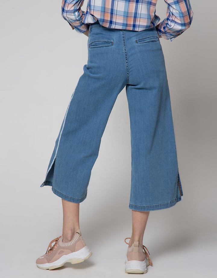 Nevada Denim Long Pants Cullote Slit