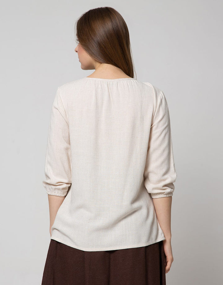 St. Yves Linen W Stoppe Women's 7/8 Sleeve Blouse