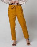 Details Long Pants With Cut Out Pocket And Belt
