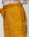 Details Long Pants With Cut Out Pocket And Belt