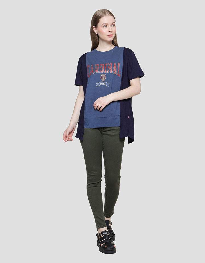 Cardinal Girl Asymetrical Logo Kaos Wanita