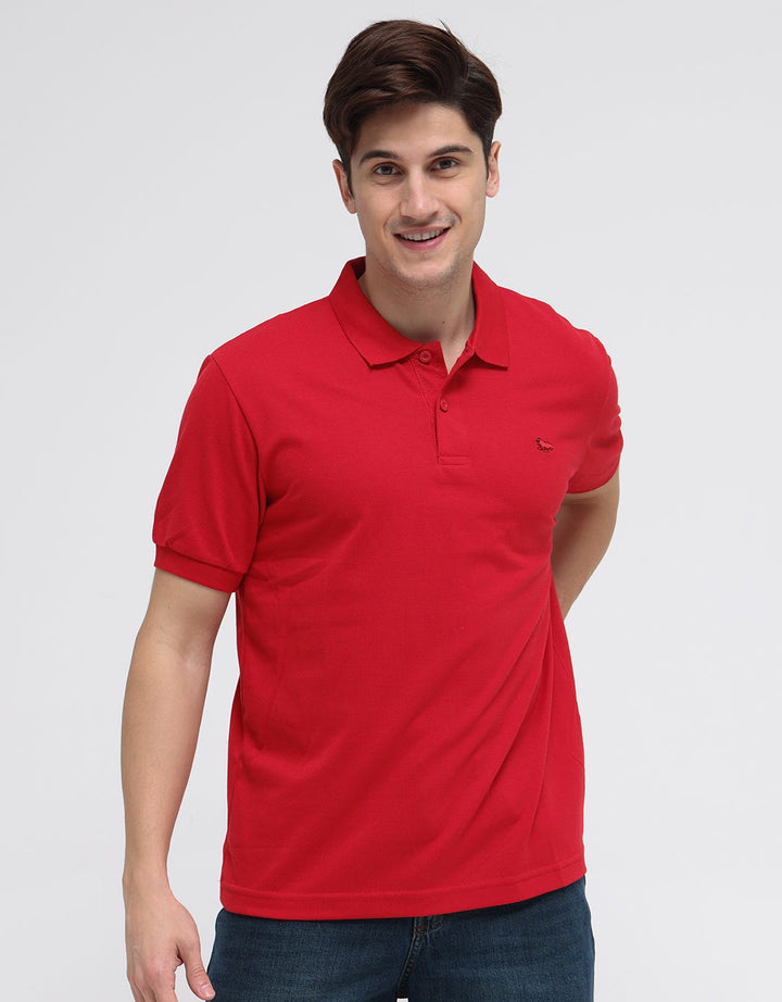 Walrus Basic Textured Polo Shirt for Men