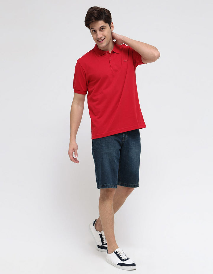 Walrus Basic Textured Polo Shirt for Men