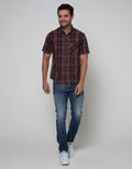 Watchout Jeans Shirt Plaid Short Sleeve