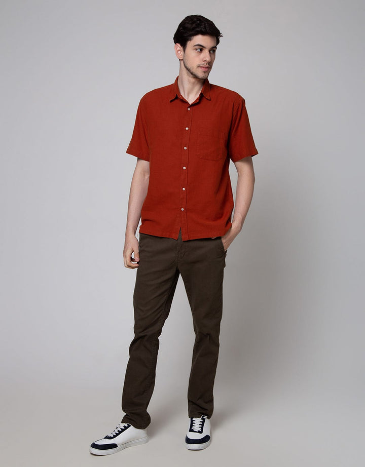 Scotch Plain Linen Kemeja Pria