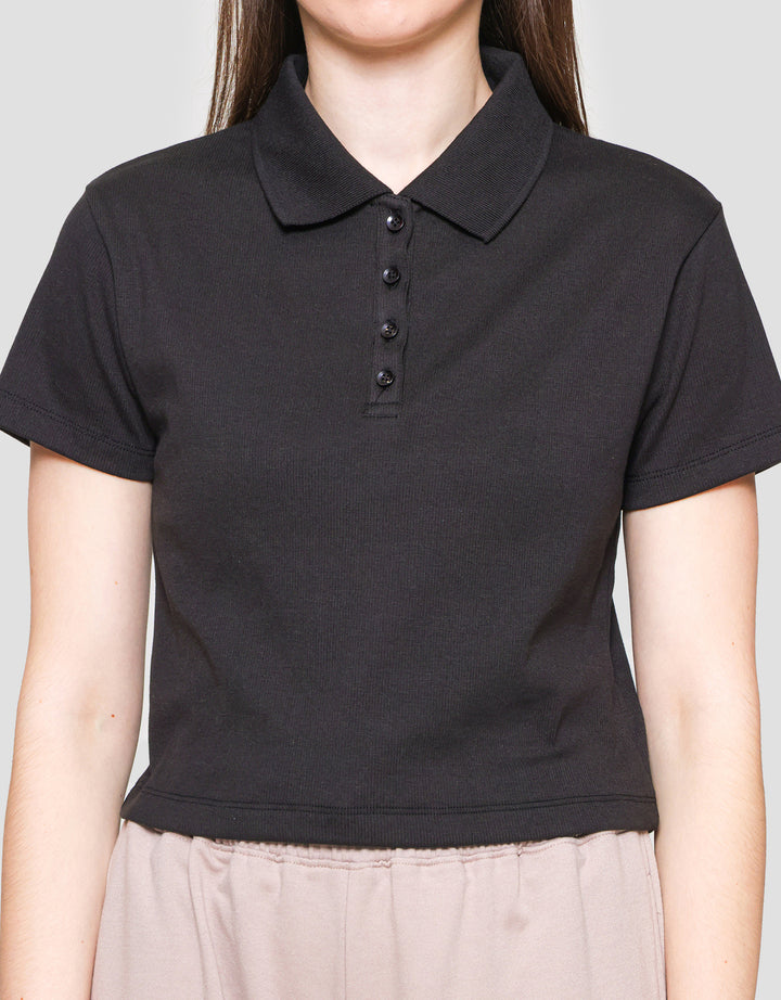 Nevada Rib Kaos Polo Lengan Pendek Wanita