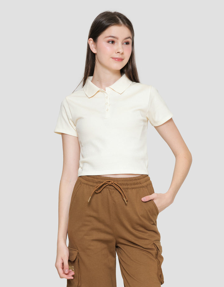 Nevada Rib Kaos Polo Lengan Pendek Wanita