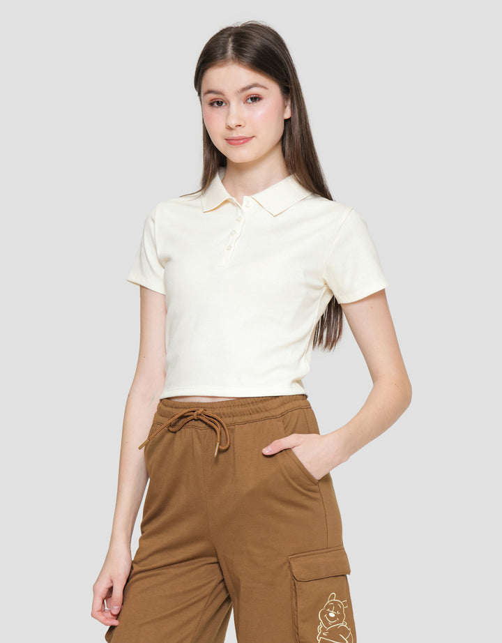 Nevada Rib Kaos Polo Lengan Pendek Wanita