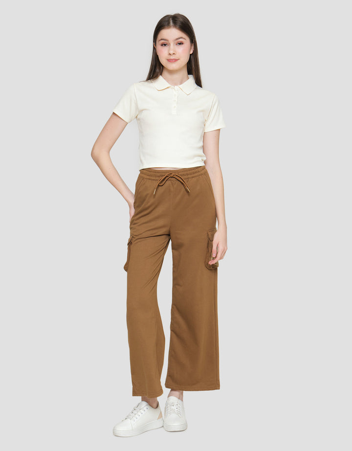 Nevada Rib Kaos Polo Lengan Pendek Wanita