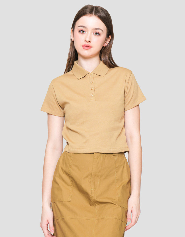 Nevada Rib Kaos Polo Lengan Pendek Wanita