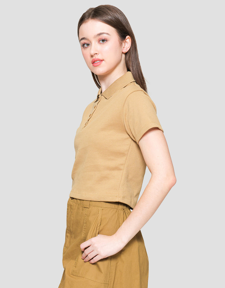 Nevada Rib Kaos Polo Lengan Pendek Wanita