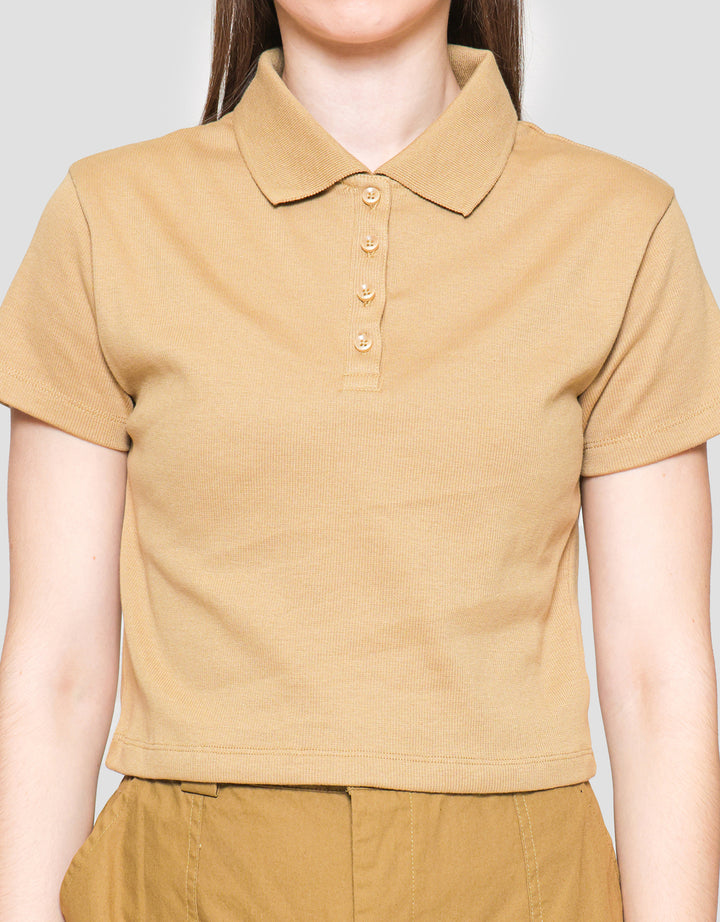 Nevada Rib Kaos Polo Lengan Pendek Wanita