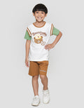 Little M Mighty Beartastic Print Kaos Lengan Pendek Anak Laki-laki