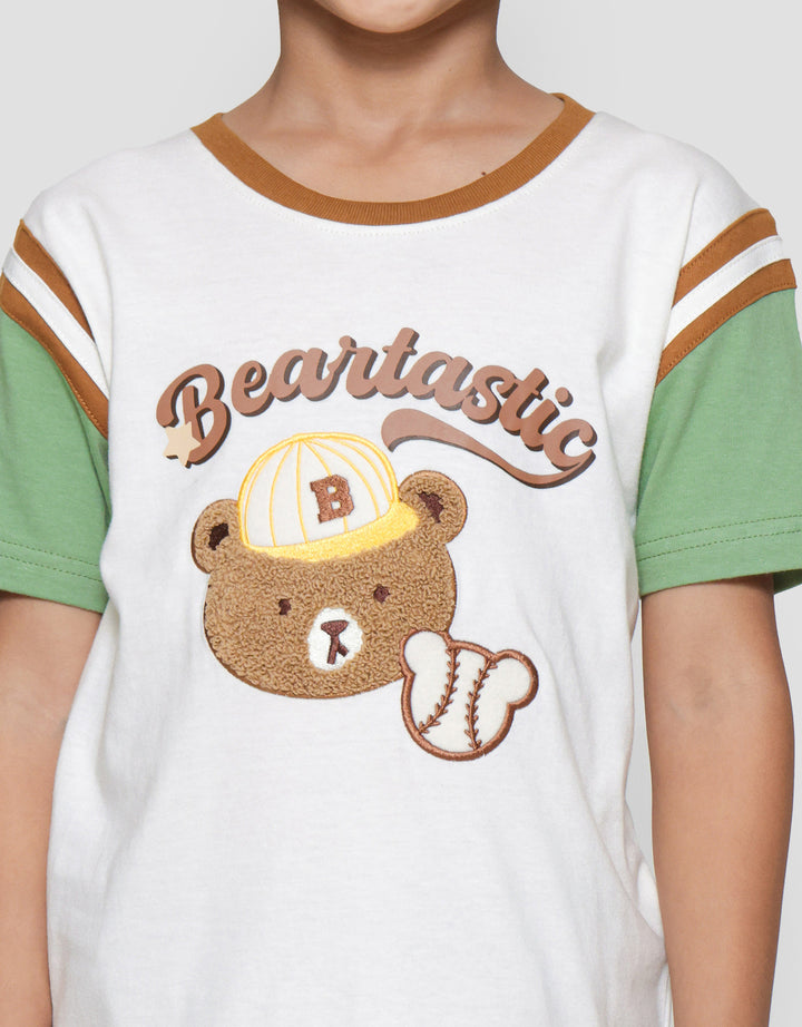 Little M Mighty Beartastic Print Kaos Lengan Pendek Anak Laki-laki
