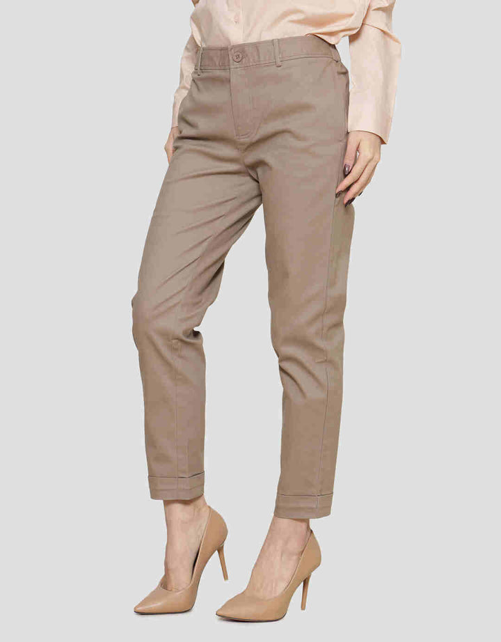 Connexion Slim Fit Turn Up Cuff Bottom Hem Celana Panjang Wanita