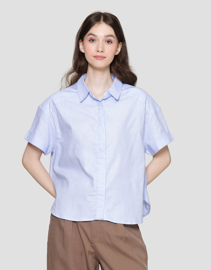 Connexion Twill Kemeja Lengan Pendek Wanita
