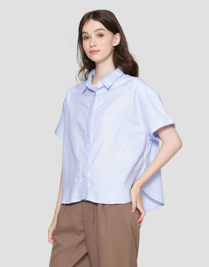 Connexion Twill Kemeja Lengan Pendek Wanita