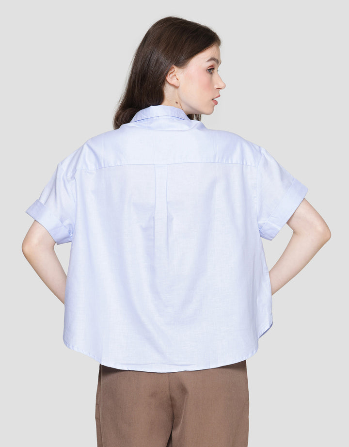 Connexion Twill Kemeja Lengan Pendek Wanita