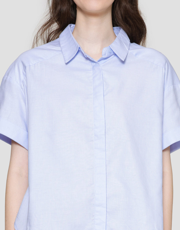 Connexion Twill Kemeja Lengan Pendek Wanita