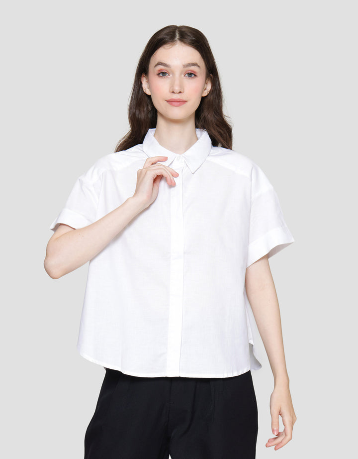 Connexion Twill Kemeja Lengan Pendek Wanita