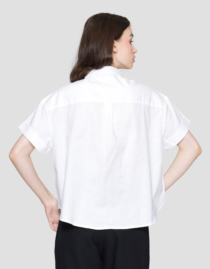 Connexion Twill Kemeja Lengan Pendek Wanita