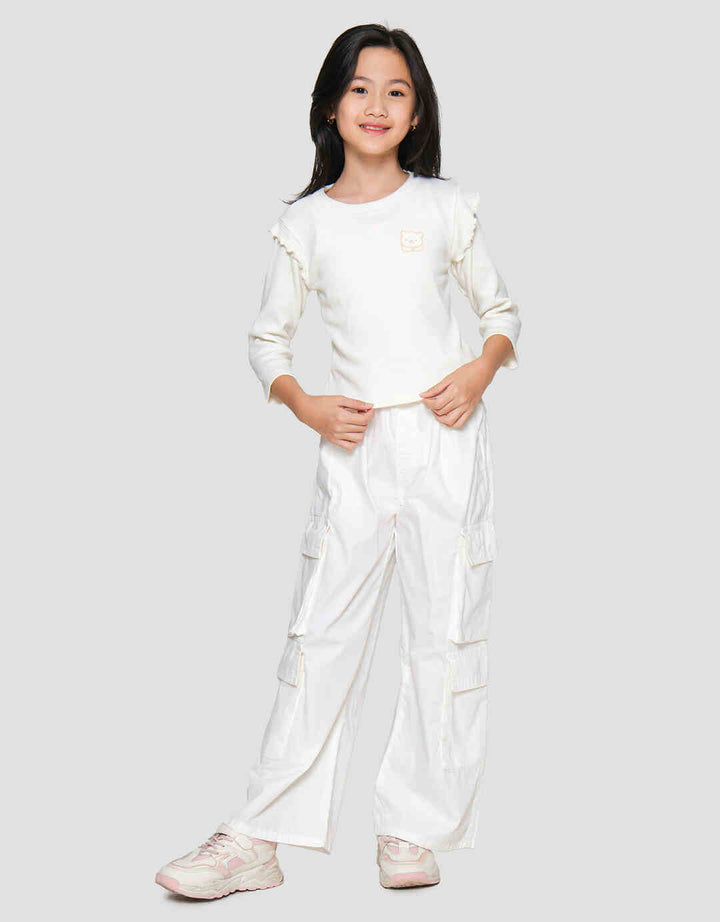 Little M Knit Polos Stopper Girls Culottes Pants