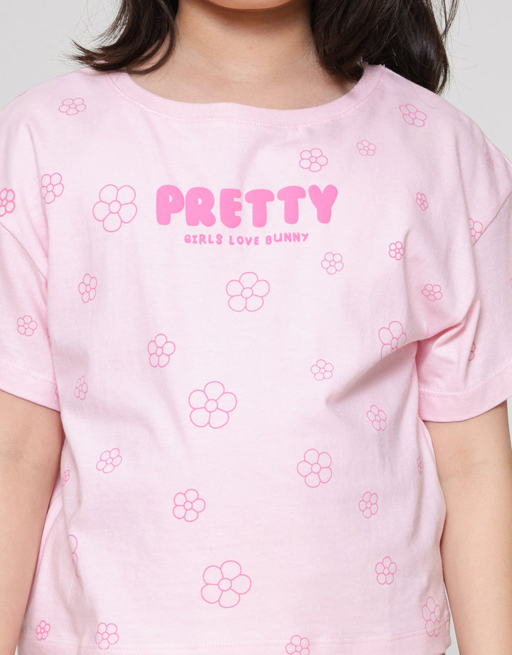 Little M Print Tone Kaos Anak Perempuan