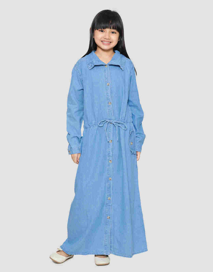 NEVADA DENIM WITH COLLAR MAXI DRESS ANAK PEREMPUAN