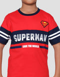 Character Superman Tulisan Cut Sew A Sup Kaos Anak Laki-laki