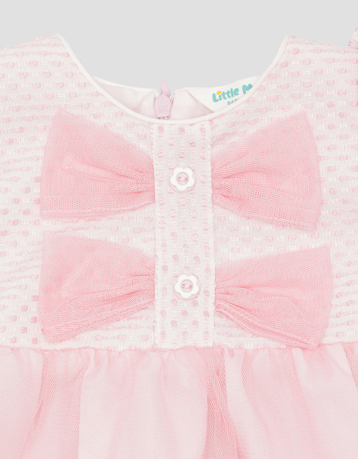 Little M Tekstur Pita Midi Dress Anak Perempuan